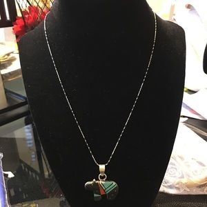 Handmade Navajo Indian bear necklace